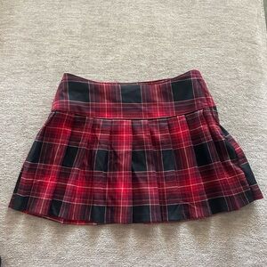 H&M Kids Red and Black Plaid Skirt